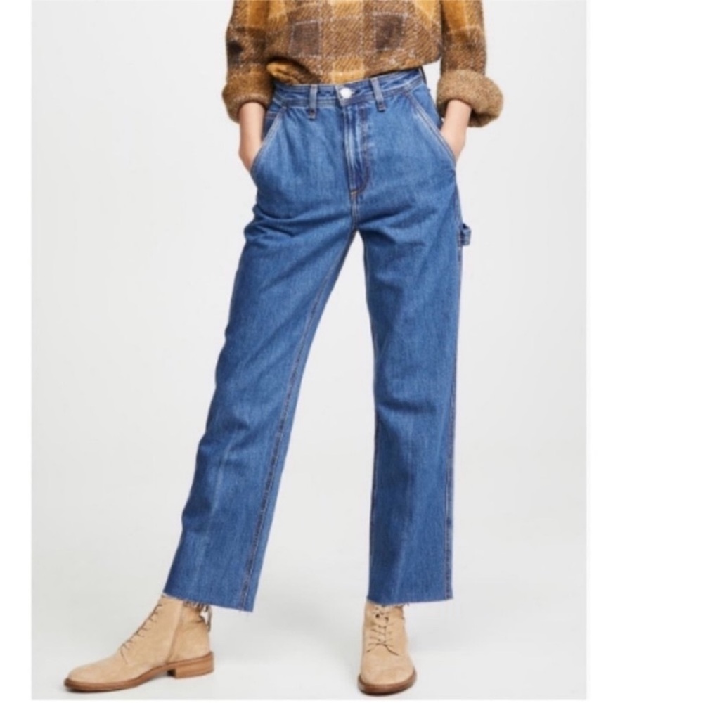 Rag & Bone Ruth Super High Rise Straight Jean in CLN Lagoon Carpenter Jeans